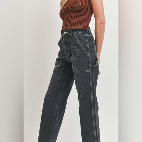 Just Black Denim Carpenter Jeans in Washes Black Size 28 - fits big! - Picture 2 of 11